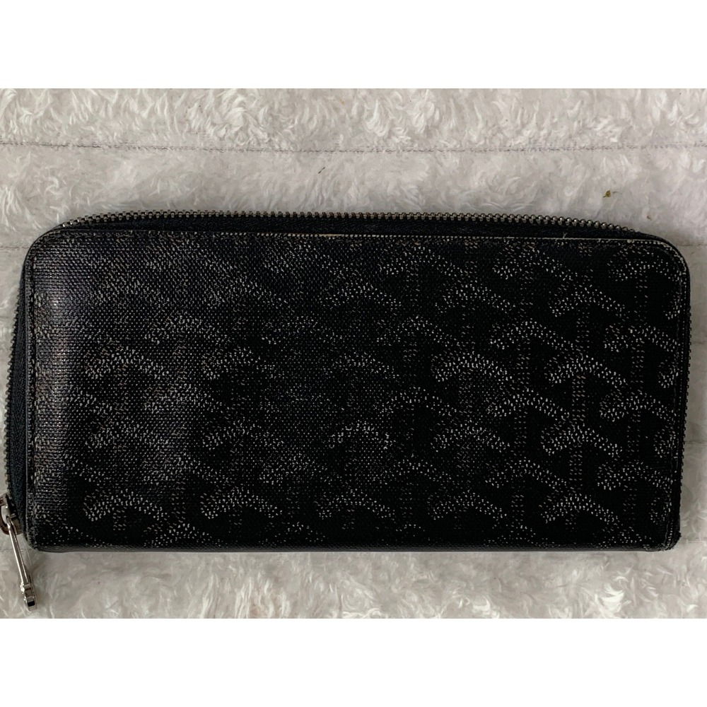Goyard Matignon GM Zip Around Wallet Black Goyardine Canvas with COA #884 - Picture 2 of 11